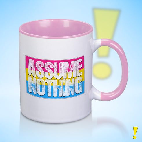 Assume Nothing Pansexual Pride Flag Color Accent Mug